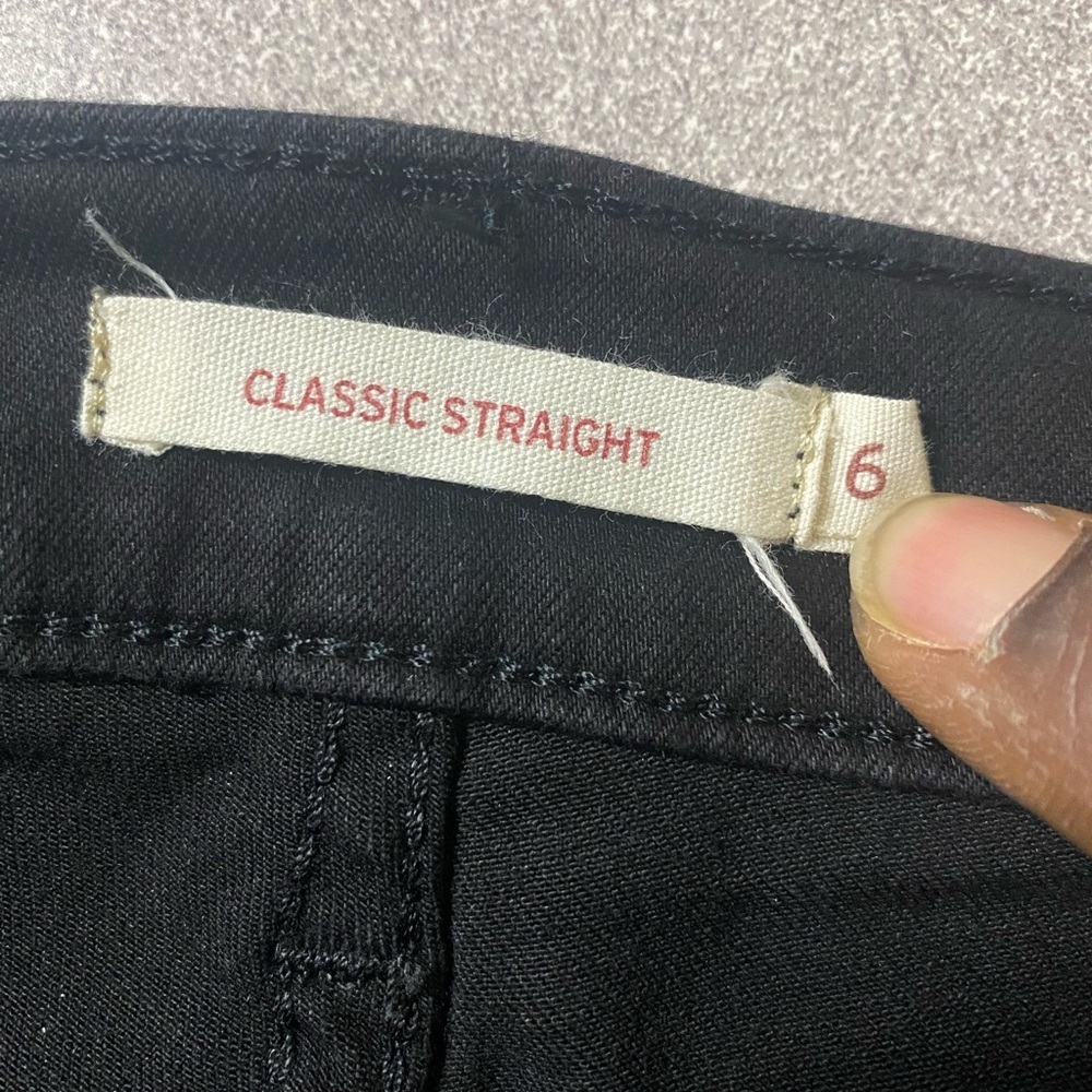 Levis Jeans Womens Size 6 Black Classic Straight Denim Mid Rise.great condition - Picture 10 of 12